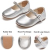 image:imageFelix amp Flora Toddler Flower Girl Dress Shoes  Baby Girl Ballet Mary Jane Flats for Party School WeddingB899fl Silver
