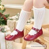 image:imageFelix amp Flora Toddler Flower Girl Dress Shoes  Baby Girl Ballet Mary Jane Flats for Party School WeddingB902burgundy