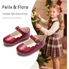 image:imageFelix amp Flora Toddler Flower Girl Dress Shoes  Baby Girl Ballet Mary Jane Flats for Party School WeddingB902burgundy