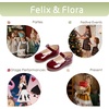 image:imageFelix amp Flora Toddler Flower Girl Dress Shoes  Baby Girl Ballet Mary Jane Flats for Party School WeddingB902pl Burgundy