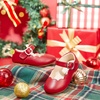 image:imageFelix amp Flora Toddler Flower Girl Dress Shoes  Baby Girl Ballet Mary Jane Flats for Party School WeddingB902red