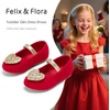 image:imageFelix amp Flora Toddler Flower Girl Dress Shoes  Baby Girl Ballet Mary Jane Flats for Party School WeddingBf12red
