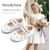 image:imageFelix amp Flora Toddler Flower Girl Dress Shoes  Baby Girl Ballet Mary Jane Flats for Party School WeddingBf30white