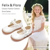 image:imageFelix amp Flora Toddler Girl Mary Jane Dress Shoes  School Oxford Flats for Girl Party ShoesB432pl White