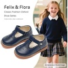 image:imageFelix amp Flora Toddler Girl Oxford Dress Shoes  Mary Jane Flats for Little Girl Party School ShoesB426navy Blue