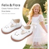 image:imageFelix amp Flora Toddler Girl Oxford Dress Shoes  Mary Jane Flats for Little Girl Party School ShoesB426white