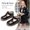 image:imageFelix amp Flora Toddler Girl Oxford Dress Shoes  Mary Jane Flats for Little Girl Party School ShoesB428black