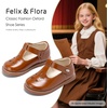 image:imageFelix amp Flora Toddler Girl Oxford Dress Shoes  Mary Jane Flats for Little Girl Party School ShoesB428brown