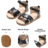 image:imageFelix amp Flora Toddler Girl Sandals  Flower Girl Dress Shoes Open Toe Little Kid FlatsBc205 Black