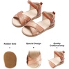 image:imageFelix amp Flora Toddler Girl Sandals  Flower Girl Dress Shoes Open Toe Little Kid FlatsBc205 Brown