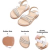 image:imageFelix amp Flora Toddler Girl Sandals  Flower Girl Dress Shoes Open Toe Little Kid FlatsBc276silver