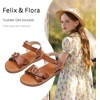 image:imageFelix amp Flora Toddler Girl Sandals  Flower Girl Dress Shoes Open Toe Little Kid FlatsBc316brown