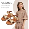 image:imageFelix amp Flora Toddler Girl Sandals  Flower Girl Dress Shoes Open Toe Little Kid FlatsBc316gold