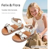 image:imageFelix amp Flora Toddler Girl Sandals  Flower Girl Dress Shoes Open Toe Little Kid FlatsBc316ivory White