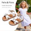 image:imageFelix amp Flora Toddler Girl Sandals  Flower Girl Dress Shoes Open Toe Little Kid FlatsBc316pl White