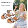 image:imageFelix amp Flora Toddler Girl Sandals  Flower Girl Dress Shoes Open Toe Little Kid FlatsBc316silver