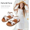 image:imageFelix amp Flora Toddler Girl Sandals  Flower Girl Dress Shoes Open Toe Little Kid FlatsBc316white