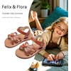 image:imageFelix amp Flora Toddler Girl Sandals  Flower Girl Dress Shoes Open Toe Little Kid FlatsBc325brown