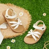 image:imageFelix amp Flora Toddler Girl Sandals  Flower Girl Dress Shoes Open Toe Little Kid FlatsBc325pl White