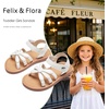 image:imageFelix amp Flora Toddler Girl Sandals  Flower Girl Dress Shoes Open Toe Little Kid FlatsBc325pl White
