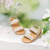 image:imageFelix amp Flora Toddler Girl Sandals  Flower Girl Dress Shoes Open Toe Little Kid FlatsBc330beige