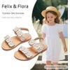 image:imageFelix amp Flora Toddler Girl Sandals  Flower Girl Dress Shoes Open Toe Little Kid FlatsBc330beige