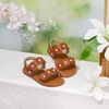 image:imageFelix amp Flora Toddler Girl Sandals  Flower Girl Dress Shoes Open Toe Little Kid FlatsBc330brown