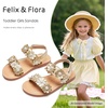 image:imageFelix amp Flora Toddler Girl Sandals  Flower Girl Dress Shoes Open Toe Little Kid FlatsBc330gold