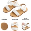 image:imageFelix amp Flora Toddler Girl Sandals  Little Girl Easter Dress Shoes Lightweight Open Toe Beach Holiday FlatsBc216glitter White