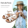 image:imageFelix amp Flora Toddler Girl Sandals  Little Girl Easter Dress Shoes Lightweight Open Toe Beach Holiday FlatsBc219ivory White