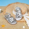 image:imageFelix amp Flora Toddler Girl Sandals  Little Girl Easter Dress Shoes Lightweight Open Toe Beach Holiday FlatsBc222bright Silver