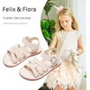 image:imageFelix amp Flora Toddler Girl Sandals  Little Girl Easter Dress Shoes Lightweight Open Toe Beach Holiday FlatsBc222moonbeam