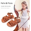 image:imageFelix amp Flora Toddler Girl Sandals  Little Girl Easter Dress Shoes Lightweight Open Toe Beach Holiday FlatsBc222reddish Brown
