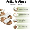 image:imageFelix amp Flora Toddler Girl Sandals  Little Girl Easter Dress Shoes Lightweight Open Toe Beach Holiday FlatsBc226white