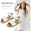 image:imageFelix amp Flora Toddler Girl Sandals  Little Girl Easter Dress Shoes Lightweight Open Toe Beach Holiday FlatsBc226white