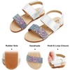 image:imageFelix amp Flora Toddler Girl Sandals  Little Girl Easter Dress Shoes Lightweight Open Toe Beach Holiday FlatsBc251glitter Purple