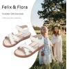 image:imageFelix amp Flora Toddler Girl Sandals  Little Girl Easter Dress Shoes Lightweight Open Toe Beach Holiday FlatsBc286cream White