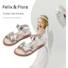 image:imageFelix amp Flora Toddler Girl Sandals  Little Girl Easter Dress Shoes Lightweight Open Toe Beach Holiday FlatsBc286silver