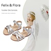 image:imageFelix amp Flora Toddler Girl Sandals  Little Girl Easter Dress Shoes Lightweight Open Toe Beach Holiday FlatsBc294silver