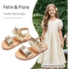 image:imageFelix amp Flora Toddler Girl Sandals  Little Girl Easter Dress Shoes Lightweight Open Toe Beach Holiday FlatsBc300bright Gold