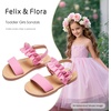 image:imageFelix amp Flora Toddler Girl Sandals  Little Girl Easter Dress Shoes Lightweight Open Toe Beach Holiday FlatsBc300fl Pink
