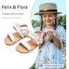 image:imageFelix amp Flora Toddler Girl Sandals  Little Girl Easter Dress Shoes Lightweight Open Toe Beach Holiday FlatsBc300fl White