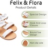 image:imageFelix amp Flora Toddler Girl Sandals  Little Girl Easter Dress Shoes Lightweight Open Toe Beach Holiday FlatsBc300fl White