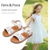 image:imageFelix amp Flora Toddler Girl Sandals  Little Girl Easter Dress Shoes Lightweight Open Toe Beach Holiday FlatsBc307white