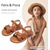 image:imageFelix amp Flora Toddler Girl Sandals  Little Girl Easter Dress Shoes Lightweight Open Toe Beach Holiday FlatsBc309brown