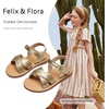 image:imageFelix amp Flora Toddler Girl Sandals  Little Girl Easter Dress Shoes Lightweight Open Toe Beach Holiday FlatsBc309gold