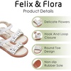 image:imageFelix amp Flora Toddler Girl Sandals  Little Girl Easter Dress Shoes Lightweight Open Toe Beach Holiday FlatsBc317white