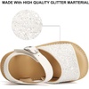image:imageFelix amp Flora Toddler Girl Sandals  Little Girl Easter Dress Shoes Lightweight Open Toe Beach Holiday FlatsGiltter White