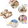 image:imageFelix amp Flora Toddler Girl Sandals Flower Girl Dress Shoes Open Toe Little Kid FlatsBc212gold