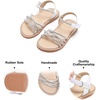 image:imageFelix amp Flora Toddler Girl Sandals Flower Girl Dress Shoes Open Toe Little Kid FlatsBc277silver
